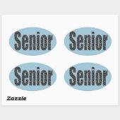 Senior Stickers met uw keuze kleur achtergrond (Vel)