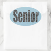 Senior Stickers met uw keuze kleur achtergrond (Tas)