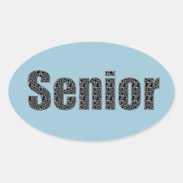 Senior Stickers met uw keuze kleur achtergrond