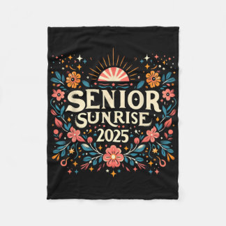 Senior Sunrise 2025 Hoge School Vintage Wilde Bloe Fleece Deken