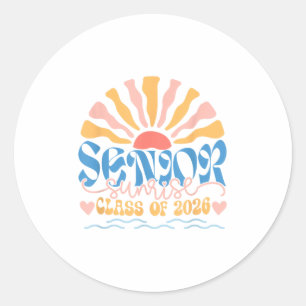 Senior Sunrise 2026 Boho Kleurrijke High School Je Ronde Sticker