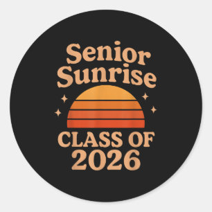 Senior Sunrise 2026 High School 12e twaalfde klas Ronde Sticker