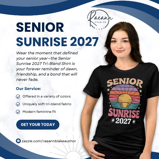 Senior Sunrise 2027 Dames Tri-Blend T-shirt