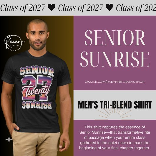 Senior Sunrise 2027 Heren Tri-Blend T-shirt