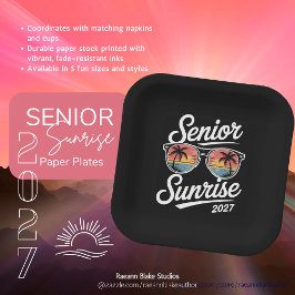 Senior Sunrise 2027 Papieren Dessertborden Bordje