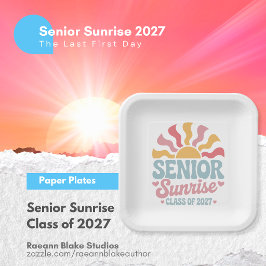 Senior Sunrise 2027 Papieren Dessertborden Bordje