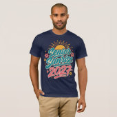 Senior Sunrise 2027 Retro Brush Script Afstuderen T-shirt (Voorkant volledig)