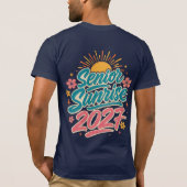 Senior Sunrise 2027 Retro Brush Script Afstuderen T-shirt (Achterkant)