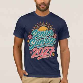 Senior Sunrise 2027 Retro Brush Script Afstuderen  T-shirt