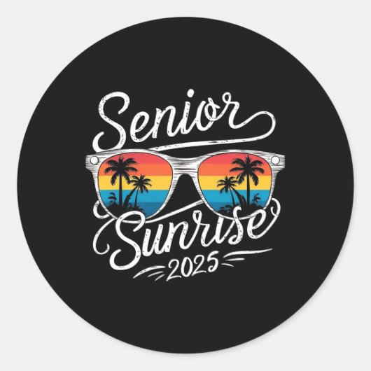 Senior Sunrise Shirten 2025 Senioren Shirt van CL Ronde Sticker (Voorkant)