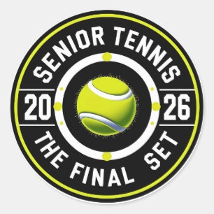 Senior Tennis 2026 – De Laatste Set Vintage Ronde Sticker