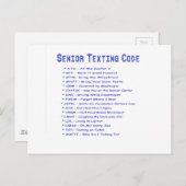 Senior Texting Code Briefkaart (Voorkant / Achterkant)