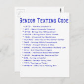 Senior Texting Code Briefkaart (Voorkant / Achterkant)