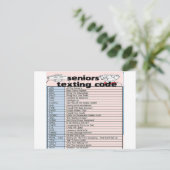 Senior Texting Code Briefkaart (Staand voorkant)