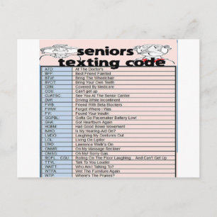 Senior Texting Code Briefkaart