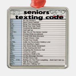 Senior Texting Code Metalen Ornament