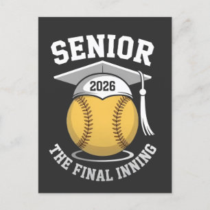Senior The Final Inning 2026 Softbal Afstuderen Aankondigingskaart