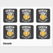 Senior The Final Inning 2026 Softbal Afstuderen  Vierkante Sticker (Vel)