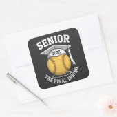 Senior The Final Inning 2026 Softbal Afstuderen  Vierkante Sticker (Envelop)