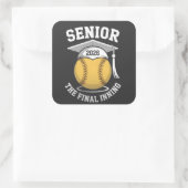 Senior The Final Inning 2026 Softbal Afstuderen  Vierkante Sticker (Tas)