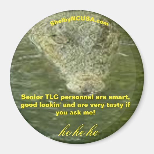 Senior TLC Personeel leuke gator magnet (Voorkant)