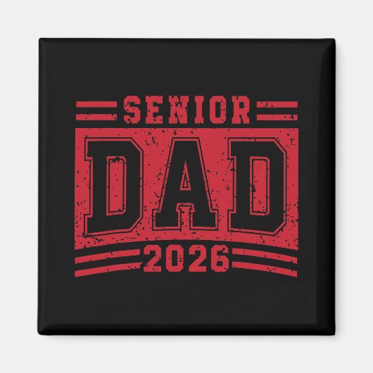 Senior vader 2026 afstuderen trotse vader afgestud magneet (Voorkant)