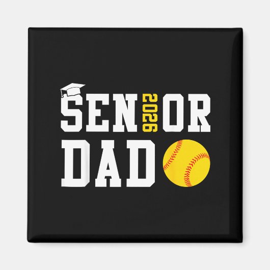 Senior Vader 2026 Softbal Afstudeerklas 2026 Magneet (Voorkant)