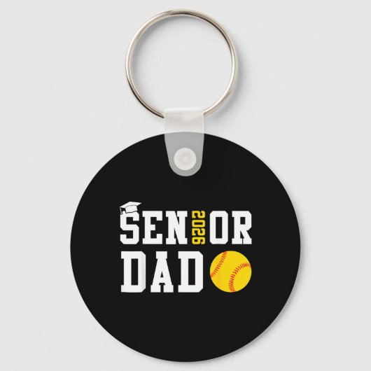 Senior Vader 2026 Softbal Afstudeerklas 2026 Sleutelhanger (Voorkant)