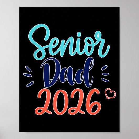 Senior Vader 2026 Trots Klas Illustratie Poster (Voorkant)