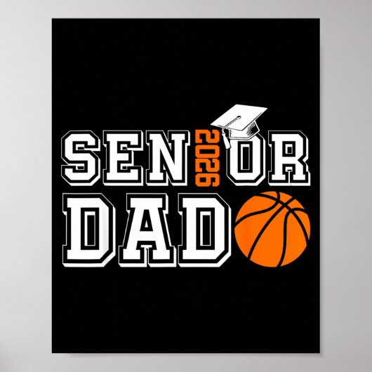 Senior vader klas van 2026 basketbal vader afstude poster (Voorkant)