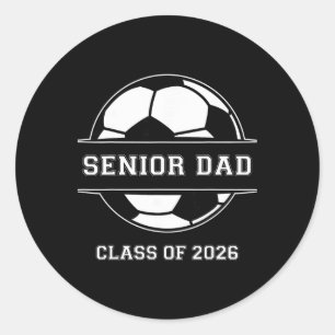 Senior Vader Voetbal Cl Van 2026 Afstuderen Afgest Ronde Sticker