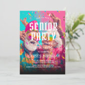 Senior verjaardagsfeestje en grootouders feesten kaart (Staand voorkant)