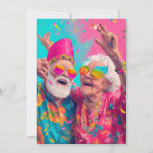 Senior verjaardagsfeestje en grootouders feesten kaart (Achterkant)