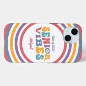 Senior Vibes Groovy Klasse van 2025 Afstudeerder Case-Mate iPhone Case (Achterkant (horizontaal))
