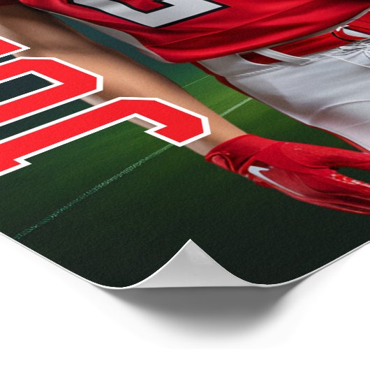 Senior voetbal fotobelangichting achtergrond sport poster (Hoek)