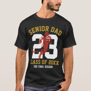 Senior Voetbal Vader Afgestudeerd Aangepaste Foto T-shirt