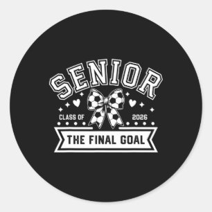 Senior Voetbalclub van 2026 Voetbal Coquette Bow F Ronde Sticker