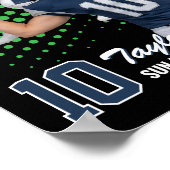 Senior Voetbalspeler Aangepaste Foto Collage Blauw Poster (Hoek)