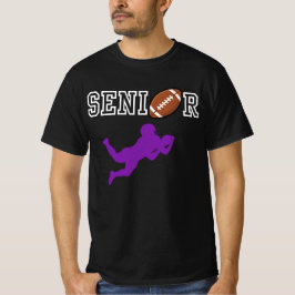 Senior Voetbalspeler met Paarse Silhouet T-shirt