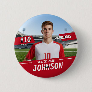 Senior Voetbalteam Speler Aangepaste Kleur Sportar Ronde Button 5,7 Cm