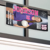 Senior Volleyball Girls Player Custom Sports Photo Spandoek (Buitenkant Gebouw)