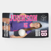 Senior Volleyball Girls Player Custom Sports Photo Spandoek (Horizontaal)