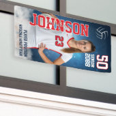 Senior Volleyball Girls Player Custom Sports Photo Spandoek (Buitenkant Gebouw)