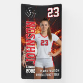 Senior Volleyball Player Sports Photo Vertical Spandoek (Verticaal)