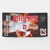 Senior Volleyball Player Sports Photo Vertical Spandoek (Horizontaal)