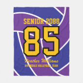 Senior Volleyball Team Custom Jersey Number Fleece Deken (Voorkant)