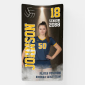 Senior Volleyball Team Player Custom Sports Photo Spandoek (Verticaal)