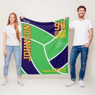 Senior Volleybalteam Aandenken Aangepaste Kleur  Fleece Deken