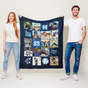 Senior Volleybalteam Aangepaste Foto Galaxy Star Fleece Deken
