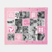 Senior Volleybalteam Aangepaste Foto Roze Confetti Fleece Deken (Voorkant (Horizontaal))